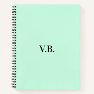 Simple solid colour add name text monogram notebook