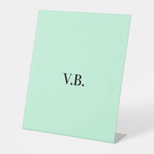 Simple solid colour add name text monogram  pedestal sign