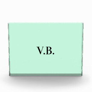 Simple solid colour add name text monogram photo block