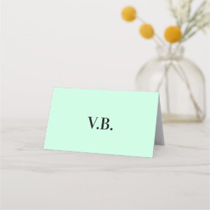 Simple solid colour add name text monogram  place card