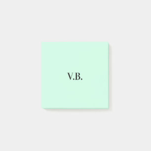 Simple solid colour add name text monogram post-it notes