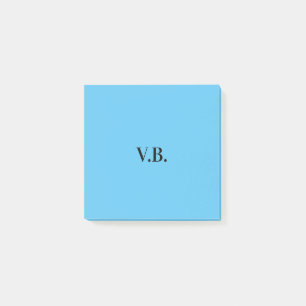Simple solid colour add name text monogram post-it notes