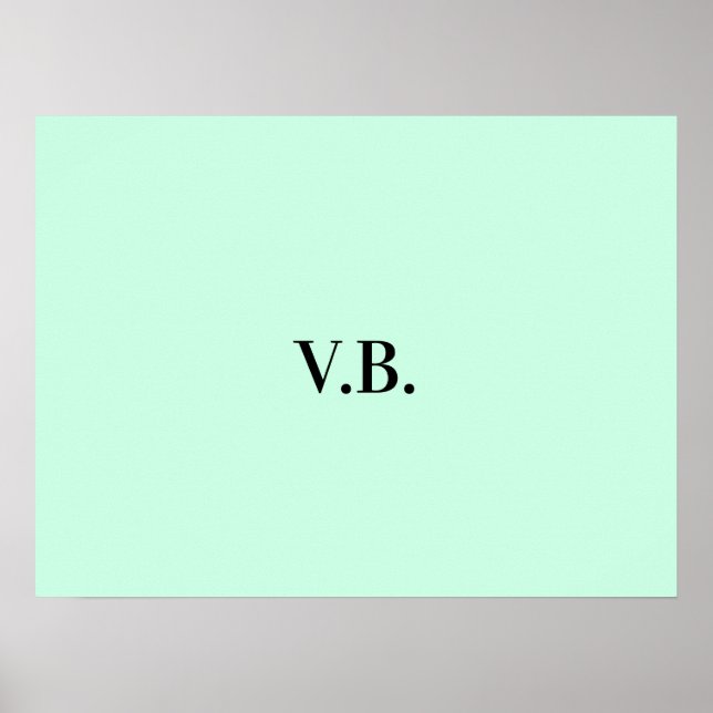 Simple solid colour add name text monogram poster (Front)
