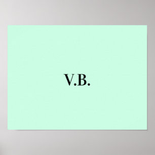 Simple solid colour add name text monogram poster