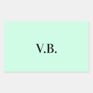 Simple solid colour add name text monogram rectangular sticker