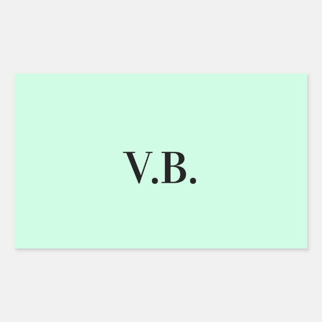Simple solid colour add name text monogram  rectangular sticker (Front)