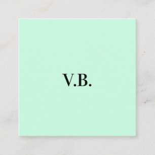 Simple solid colour add name text monogram square business card