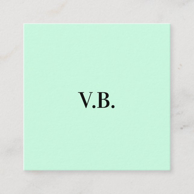 Simple solid colour add name text monogram square business card (Front)