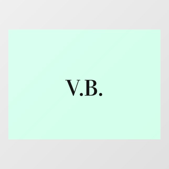 Simple solid colour add name text monogram  window cling (Sheet)