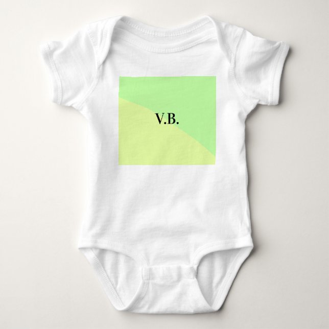 Simple solid colour add name text monogram yellow  baby bodysuit (Front)