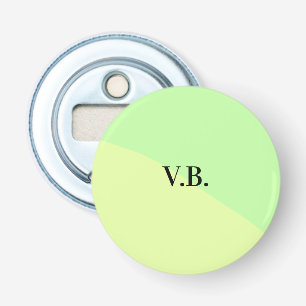 Simple solid colour add name text monogram yellow bottle opener