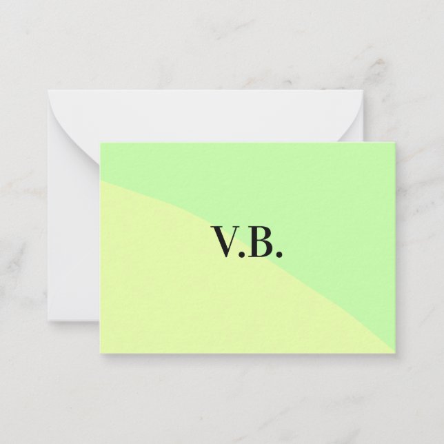 Simple solid colour add name text monogram yellow  card (Front)