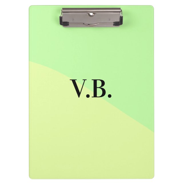 Simple solid colour add name text monogram yellow  clipboard (Front)