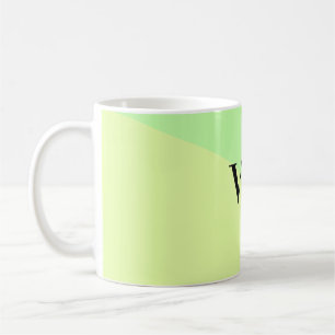 Simple solid colour add name text monogram yellow coffee mug