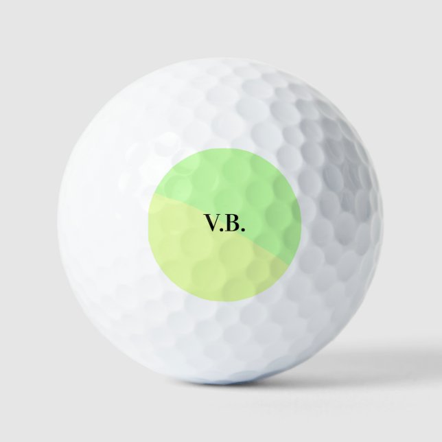 Simple solid colour add name text monogram yellow  golf balls (Front)