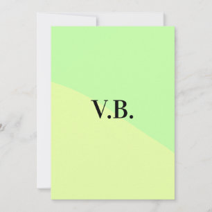 Simple solid colour add name text monogram yellow invitation