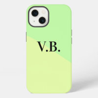 Simple solid colour add name text monogram yellow