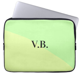Simple solid colour add name text monogram yellow laptop sleeve