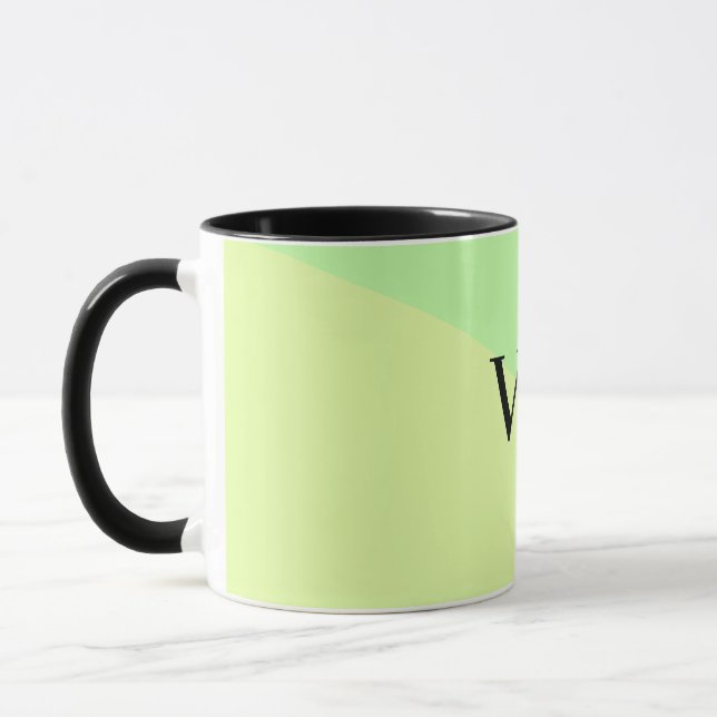 Simple solid colour add name text monogram yellow  mug (Left)