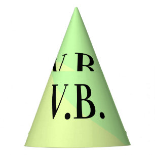 Simple solid colour add name text monogram yellow  party hat