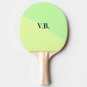 Simple solid colour add name text monogram yellow ping pong paddle