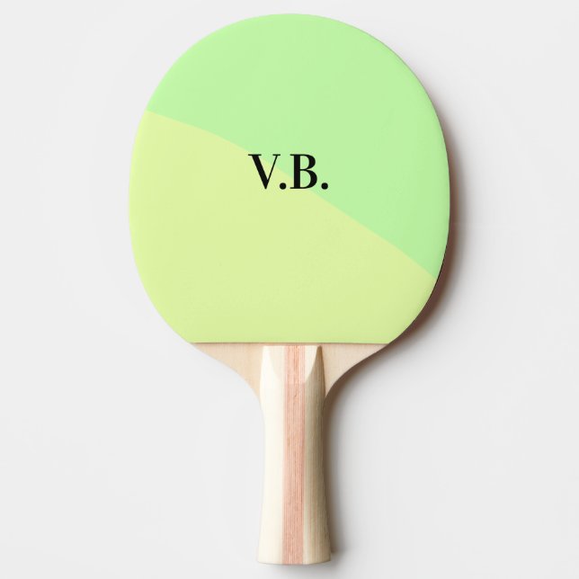 Simple solid colour add name text monogram yellow  ping pong paddle (Front)