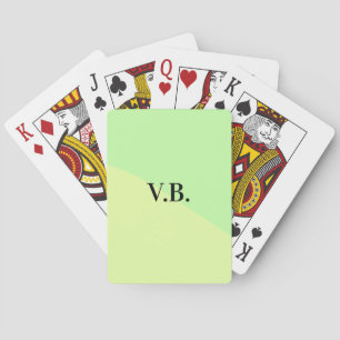 Simple solid colour add name text monogram yellow playing cards
