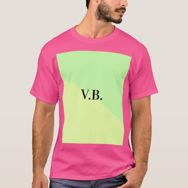 Simple solid colour add name text monogram yellow  T-Shirt (Front)