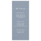 Simple Solid Colour Dusty Blue Mist Wedding Menu