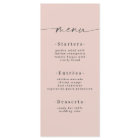 Simple Solid Colour Light Pastel Pink Wedding Menu