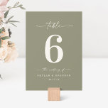 Simple Solid Colour Medium Lily Green Wedding Table Number<br><div class="desc">Simple Solid Colour Medium Lily Green Wedding Reception Dinner Table Numbers. This modern chic Table Card is simple classic and elegant with a plain solid background colour and a pretty signature script calligraphy font with tails. Shown in the new Colorway. Available in several colour options, or feel free to edit...</div>