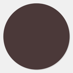Simple Solid Colour of Dark Brown Classic Round Sticker