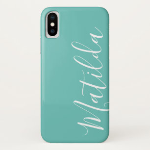 Simple Solid colour Plain Personalised Name iPhone X Case