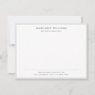 Simple Solid Grey Border Business Professional Card