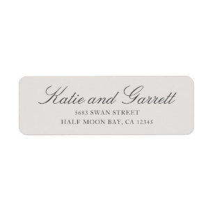 Simple Solid Grey Script Wedding Return Address