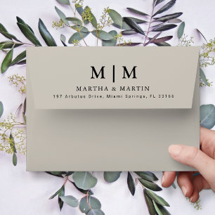 Simple Solid Light Taupe Wedding 5x7 Envelope