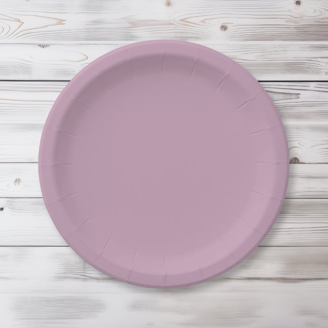 Simple solid mauve mist paper plate (Creator Uploaded)