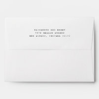 Simple Solid White Return Address Wedding Envelope