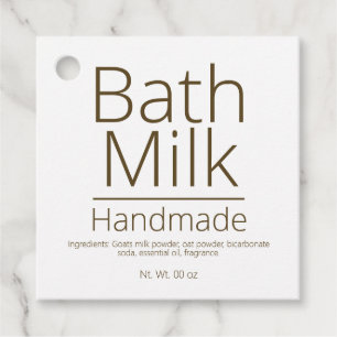 Simple Sophisticated Bath Milk Business Hobby Favour Tags