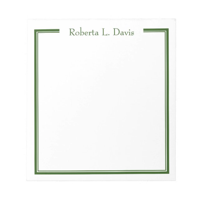 Simple sophisticated lines personalised custom notepad (Front)
