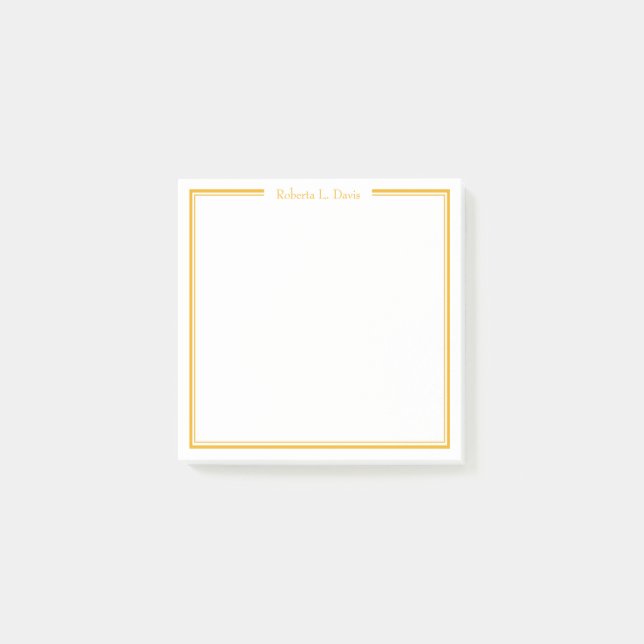 Simple sophisticated lines personalised custom post-it notes (Front)