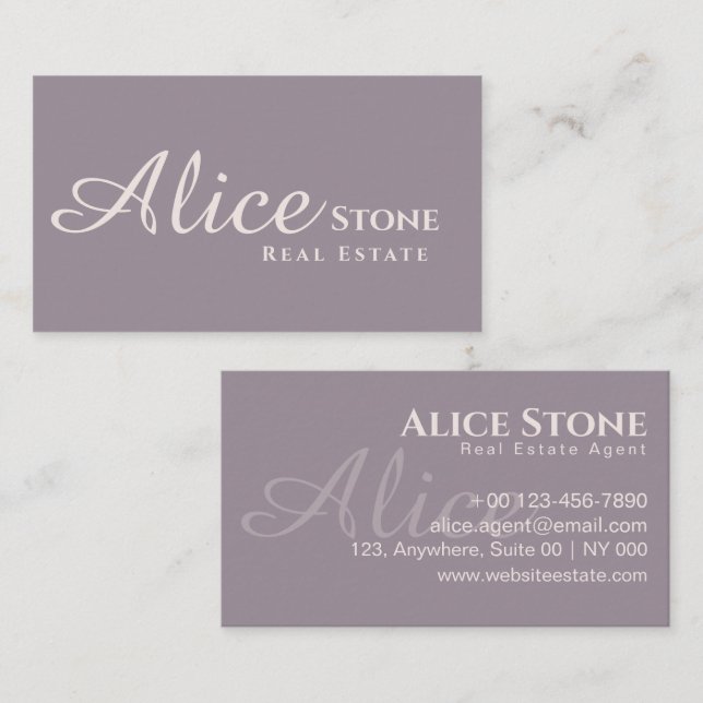 Simple Sophisticated Mauve Pastel Classic  Business Card (Front/Back)