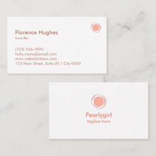 Simple Sophisticated Minimalist Soft Peach White Business Card