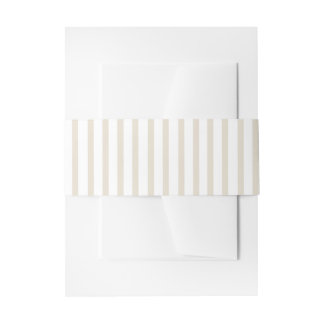 Simple Sophisticated Modern Tan and White Stripe  Invitation Belly Band