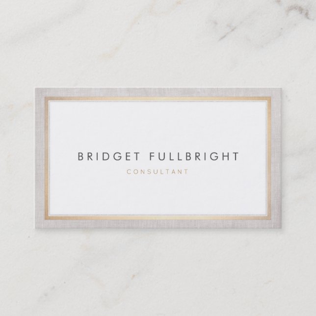 Simple Sophisticated Professional Gold Border Business Card (Front)