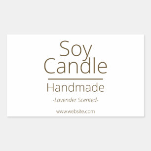 Simple Sophisticated Soy Candle Business Hobby Rectangular Sticker