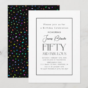 Simple Sophisticated Unisex 50th Birthday Party Invitation