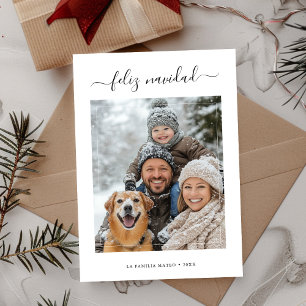 Simple Spanish Christmas Feliz Navidad Photo Holiday Card