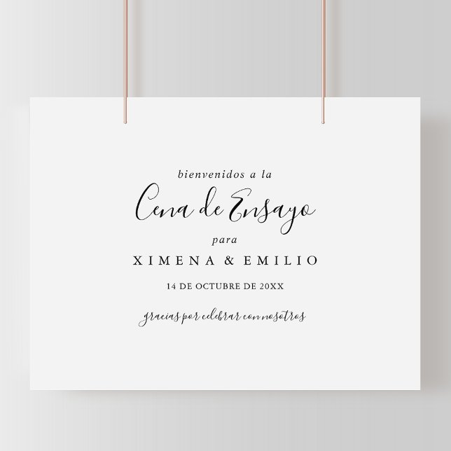 Simple Spanish Rehearsal Dinner Welcome Sign (Creator Uploaded)