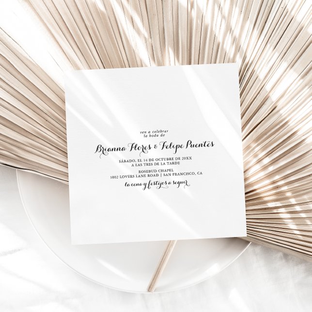 Simple Spanish Square Boda Invitation (Creator Uploaded)
